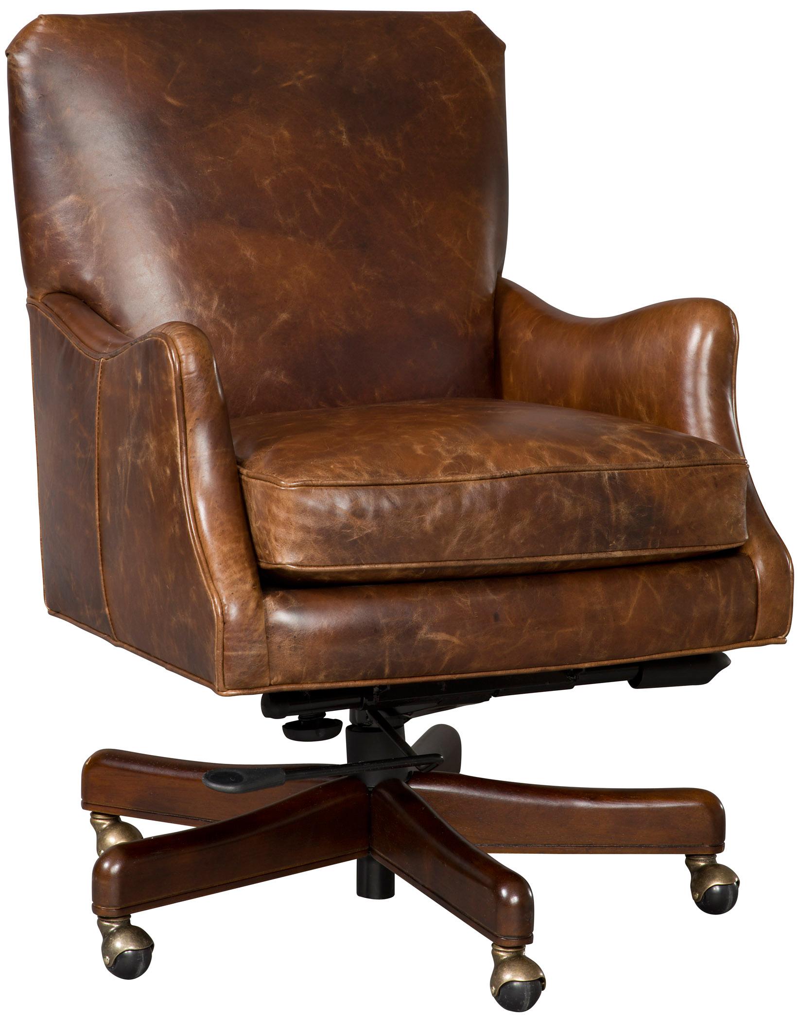 Distressed leather shop desk chair